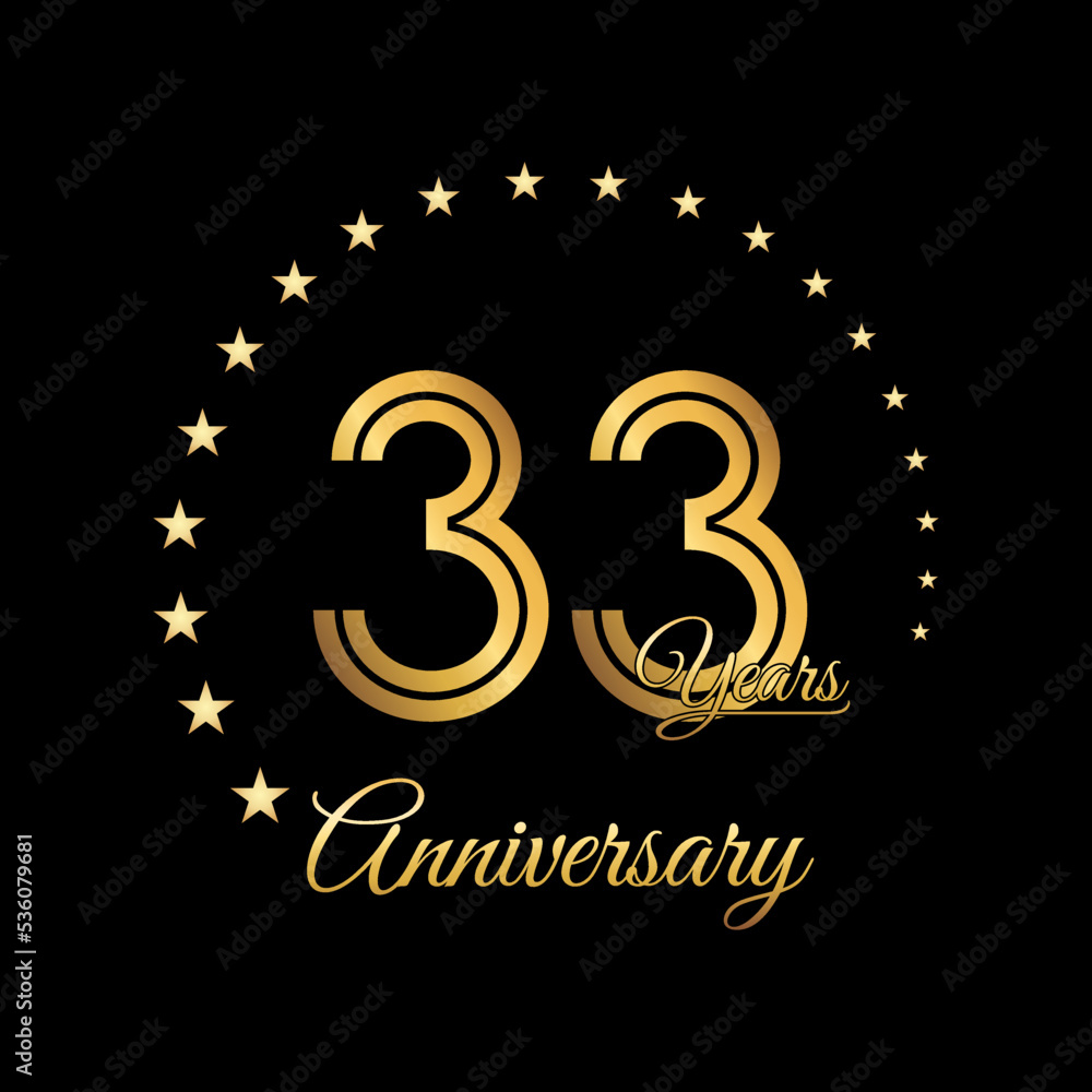 33 Years Anniversary, Perfect template design for anniversary ...