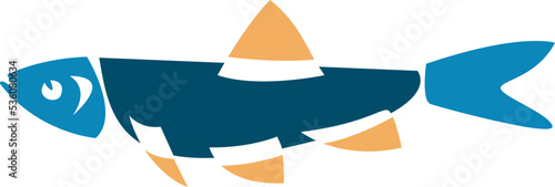 Anchovy silhouette isolated vector illustration for logo or icon