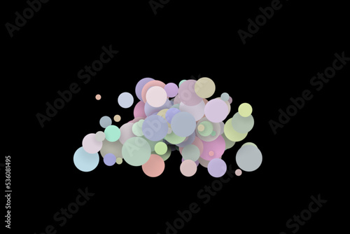 Multicolored decorative balls. Abstract 3D illustration or rendering