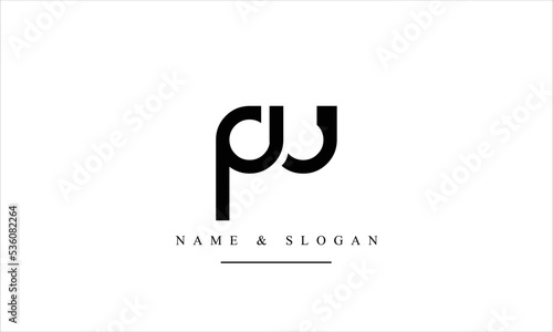 UP, PU, U, P abstract letters logo monogram
