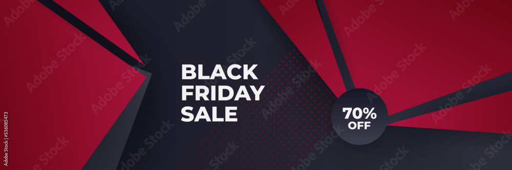 Black Friday sale design template. Black Friday sale horizontal banner with black red background with place for text. Design template for black Friday sale banner. Vector illustration. Black Friday sale design template. Black Friday sale horizontal banner with black red background with place for text. Design template for black Friday sale banner. Vector illustration.