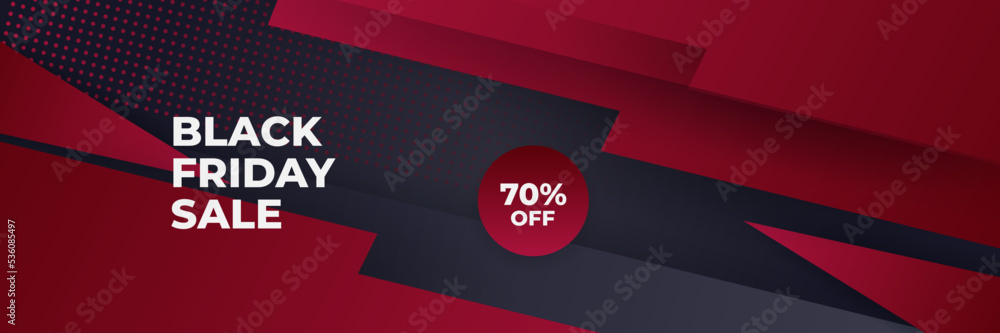 Black Friday sale design template. Black Friday sale horizontal banner with black red background with place for text. Design template for black Friday sale banner. Vector illustration. Black Friday sale design template. Black Friday sale horizontal banner with black red background with place for text. Design template for black Friday sale banner. Vector illustration.