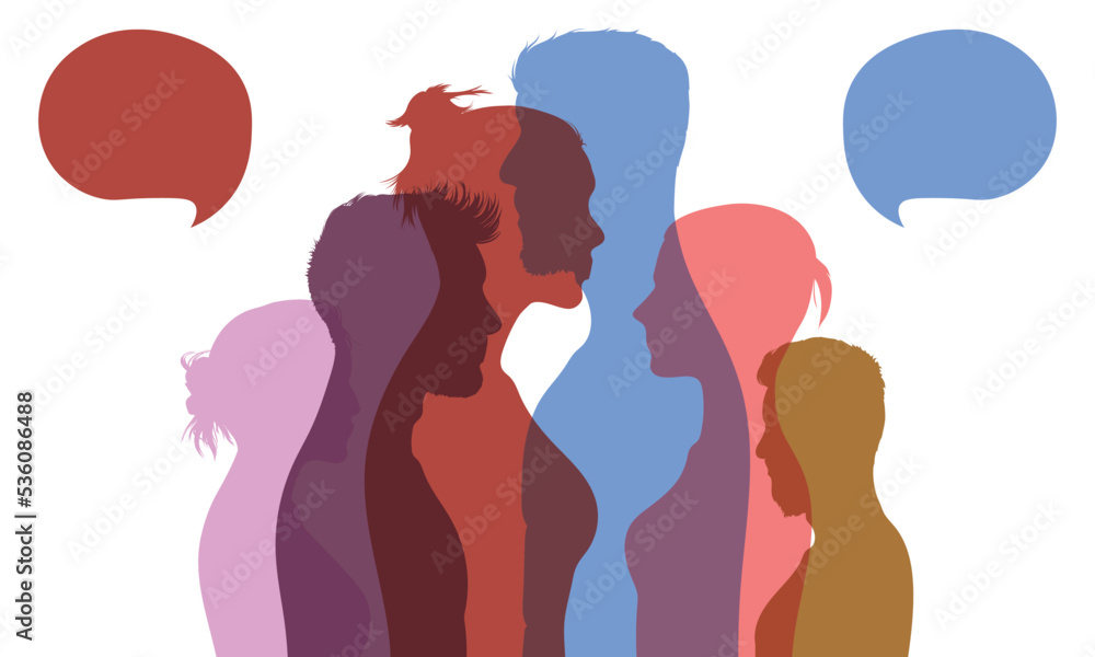 The concept of communication. Community. Share information on social networks. Vector cartoon of international people speaking and interacting. The concept of communication. Community. Share information on social networks. Vector cartoon of international people speaking and interacting.