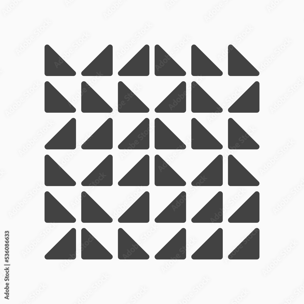 Abstract art with black triangles in different orientations on white background Abstract art with black triangles in different orientations on white background