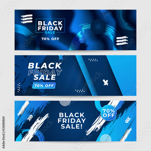 Black Friday sale design template with blueish theme. Design template for Black Friday sale banner. Blue black Friday discount with with place for text and price tag. Vector illustration.