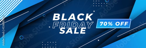 Black Friday sale design template with blueish theme. Design template for Black Friday sale banner. Blue black Friday discount with with place for text and price tag. Vector illustration.