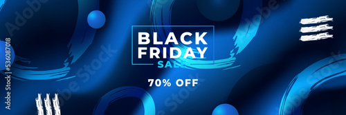 Black Friday sale design template with blueish theme. Design template for Black Friday sale banner. Blue black Friday discount with with place for text and price tag. Vector illustration.