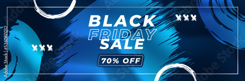 Black Friday sale design template with blueish theme. Design template for Black Friday sale banner. Blue black Friday discount with with place for text and price tag. Vector illustration.
