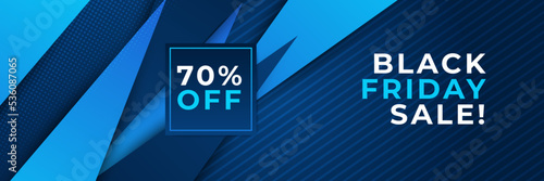 Black Friday sale design template with blueish theme. Design template for Black Friday sale banner. Blue black Friday discount with with place for text and price tag. Vector illustration.