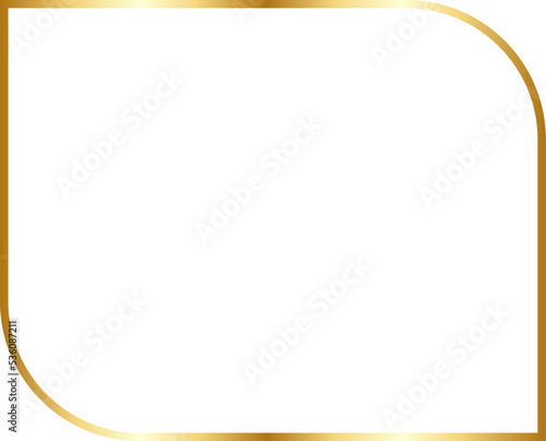 Round Rectangle Gold Border Frame Vector