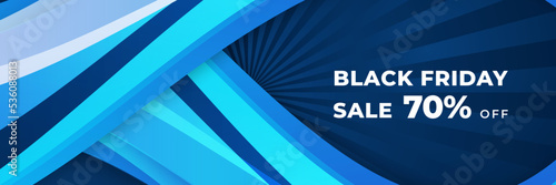 Black Friday sale design template with blueish theme. Design template for Black Friday sale banner. Blue black Friday discount with with place for text and price tag. Vector illustration.