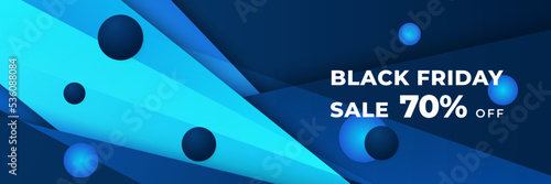 Black Friday sale design template with blueish theme. Design template for Black Friday sale banner. Blue black Friday discount with with place for text and price tag. Vector illustration.