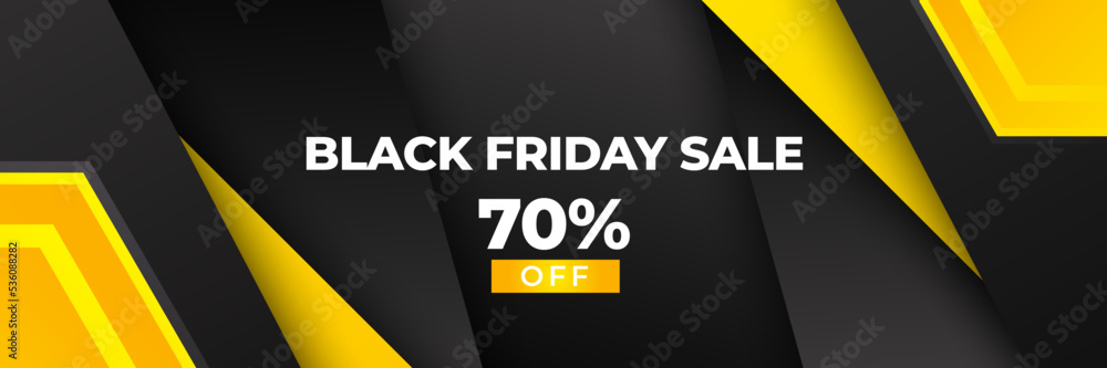 Design template for Black Friday sale banner. Black Friday sale design template. Vector illustration. Black Friday sale yellow banner with text space Design template for Black Friday sale banner. Black Friday sale design template. Vector illustration. Black Friday sale yellow banner with text space