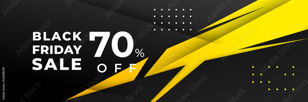Design template for Black Friday sale banner. Black Friday sale design template. Vector illustration. Black Friday sale yellow banner with text space Design template for Black Friday sale banner. Black Friday sale design template. Vector illustration. Black Friday sale yellow banner with text space