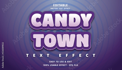 candy town editable text effect with modern and simple style, usable for logo or campaign title