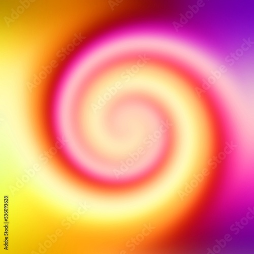 Yellow magenta lilac gradient twirl abstract background. Pop art decorative blur illustration.