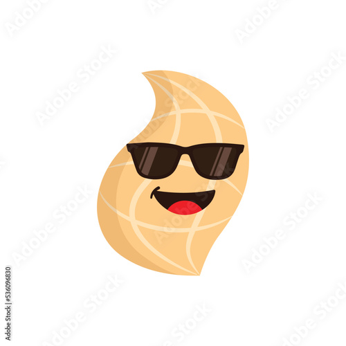 The cute character of Peanut. Peanut minimalist style isolated on a white background. The illustration is Suitable for menu books, t-shirts, stickers, etc.