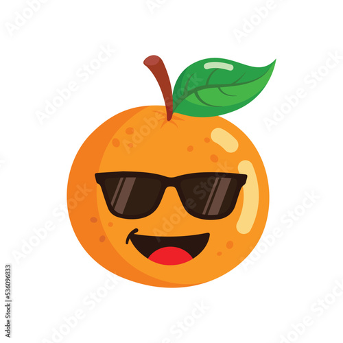 Orange cute character. Orange minimalist style isolated on a white background. The illustration is Suitable for t-shirts, stickers, etc.