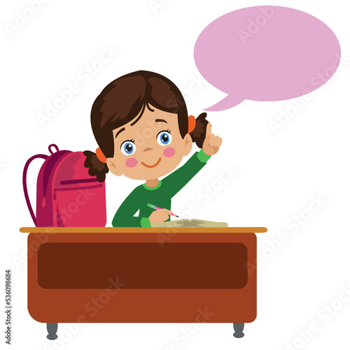 hardworking student raising fingers in class