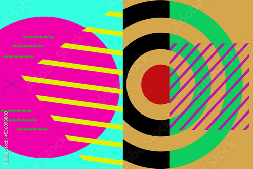 Modern memphis background set covers, great design for any purposes. Colorful trendy illustration