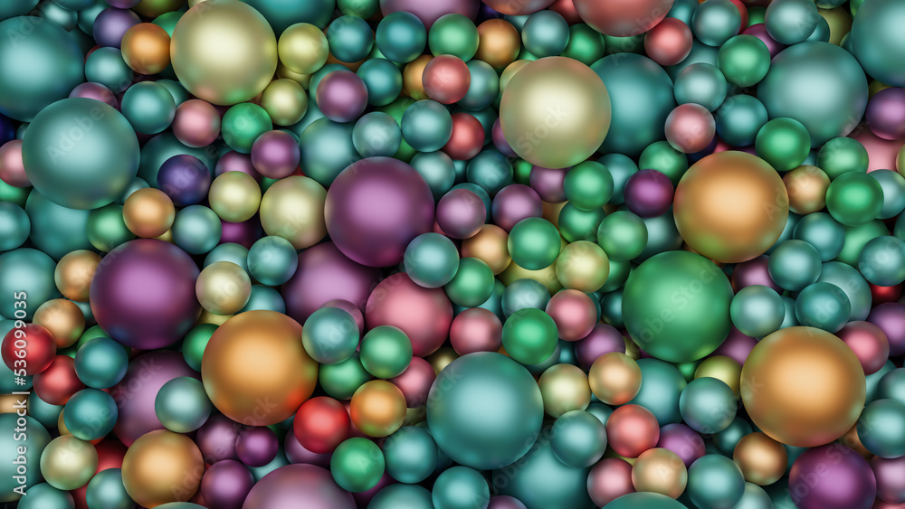 Colorful balls abstract wallpaper, mother-of-pearl matte.