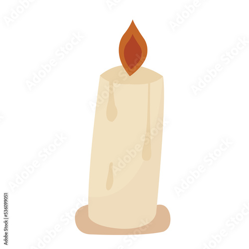 Wax candle icon illustration for Christmas card design. Perfect for print, postcard.