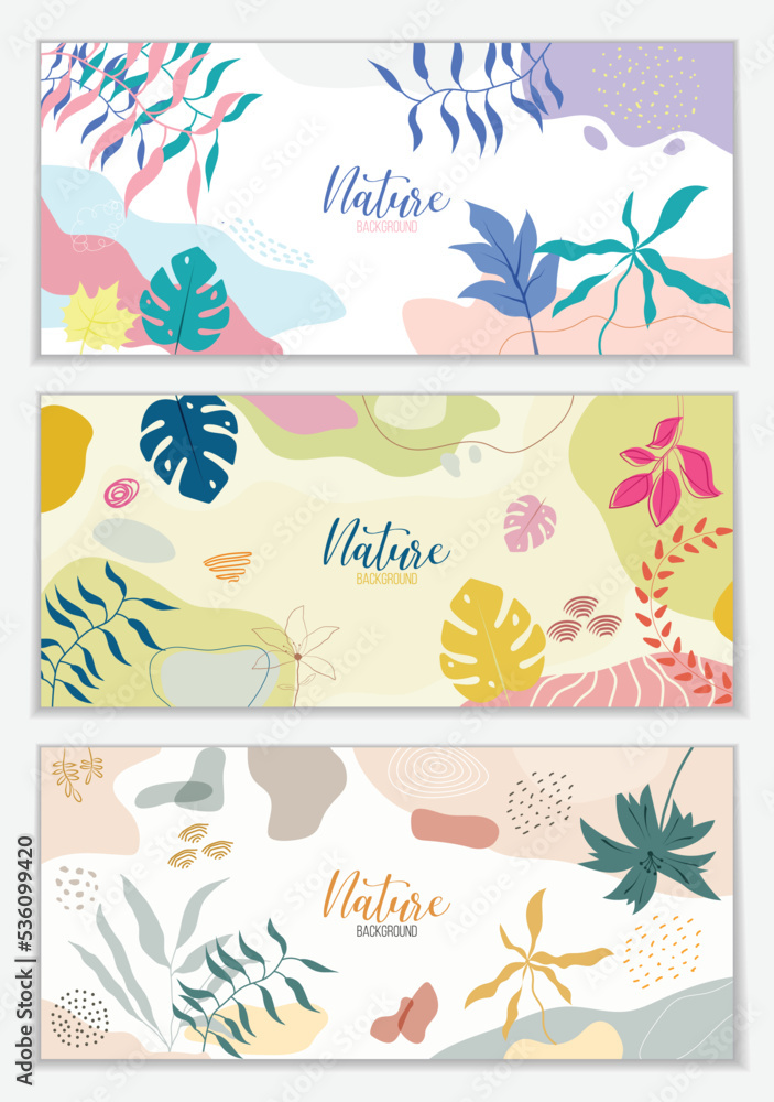 Creative hard paint cover design backgrounds vector set. Minimal trendy style organic shapes pattern with copy space for text design for invitation, Party card,Social Highlight Covers and stories page