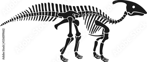 Parasaurolophus skeleton Dinosaur Prehistoric Animal. Vector illustration