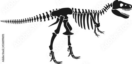 Tyrannosaurus Dinosaur skeleton Prehistoric Animal. Vector illustration