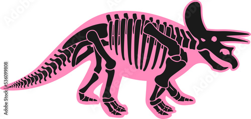 Fototapeta Naklejka Na Ścianę i Meble -  Styracosaurus Dinosaur skeleton Prehistoric Animal. Vector illustration