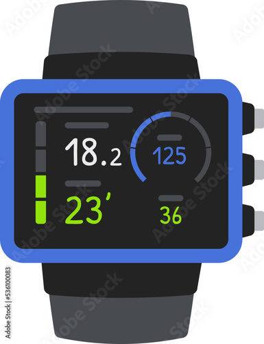 Dive computer Underwater Equipment. Vector illustration