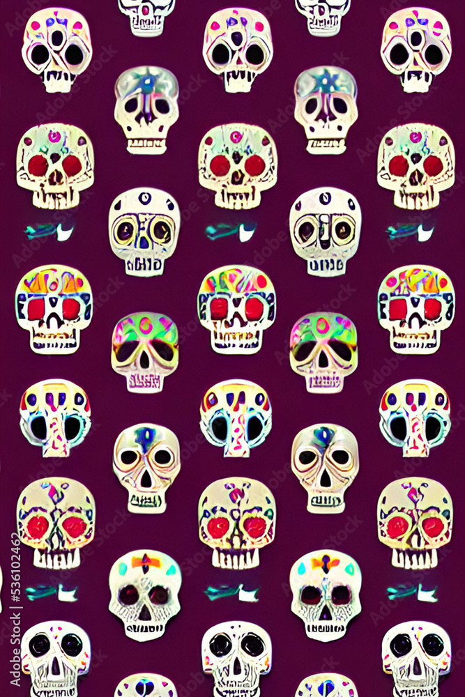 Obraz premium seamless pattern with skulls