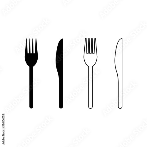 Fork and kitchen knife illustration