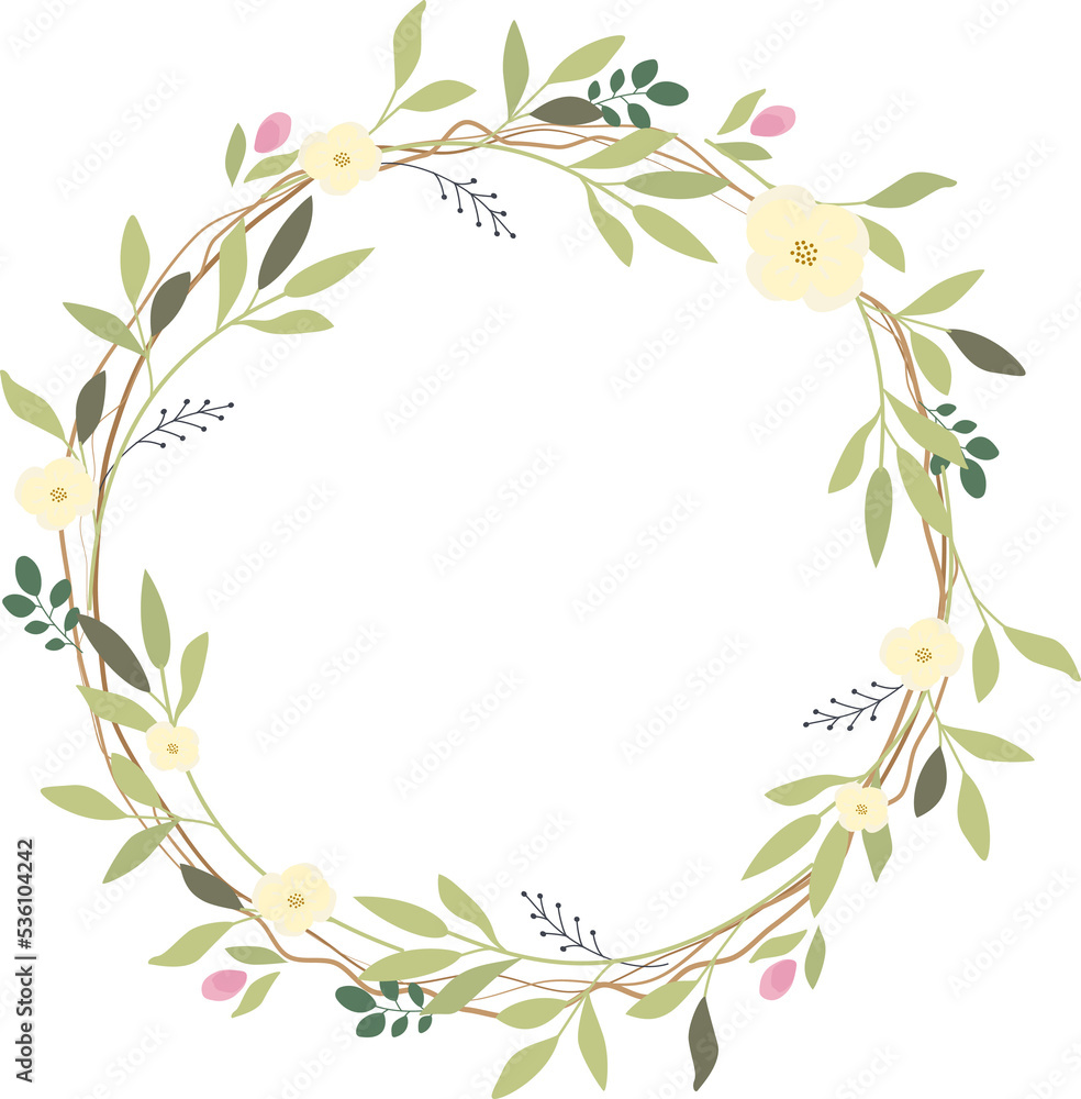 white wild flowers wreath frame white wild flowers wreath frame