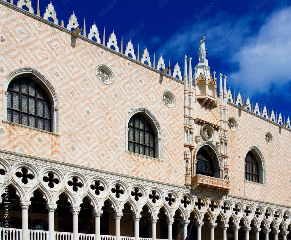 Detail of the facade of the Palazzo Ducale, Doge's Palace. Venice. Italy. Detail of the facade of the Palazzo Ducale, Doge's Palace. Venice. Italy.