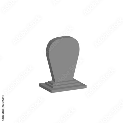 Minimalist 3d grave cemetery halloween vector