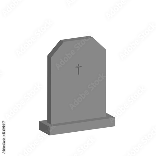 Minimalist 3d grave cemetery halloween vector