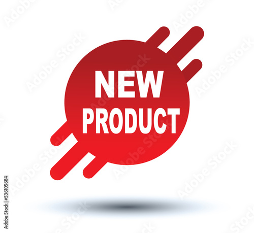 Vector Illustration New Product. Red vector design with white background.