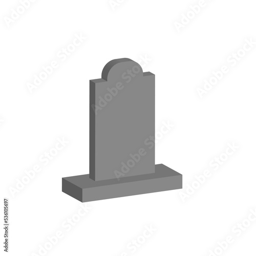 Minimalist 3d grave cemetery halloween vector
