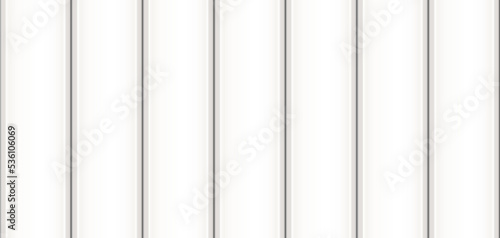 White plastic siding, vector texture. Gray wooden wall grooved shape. Roof plane seamless pattern. Wood facade design. Timber home decor. Vertical striped floor. Line plank furniture. Zinc cladding