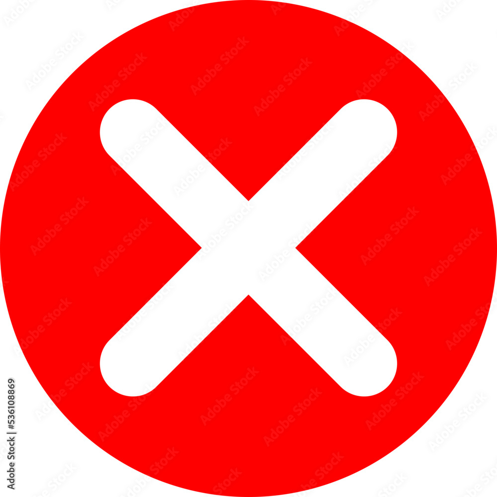 red and white cross icon, error red and white cross icon, error