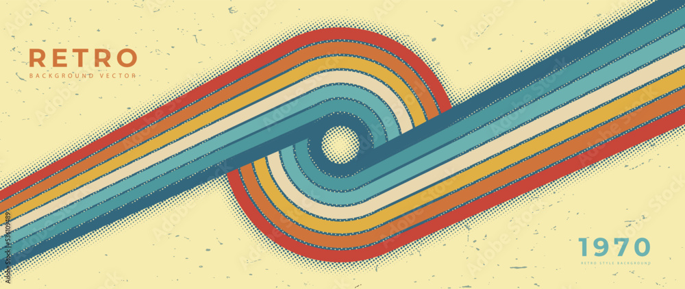Retro background of the 70s. Abstract vintage background. Vector