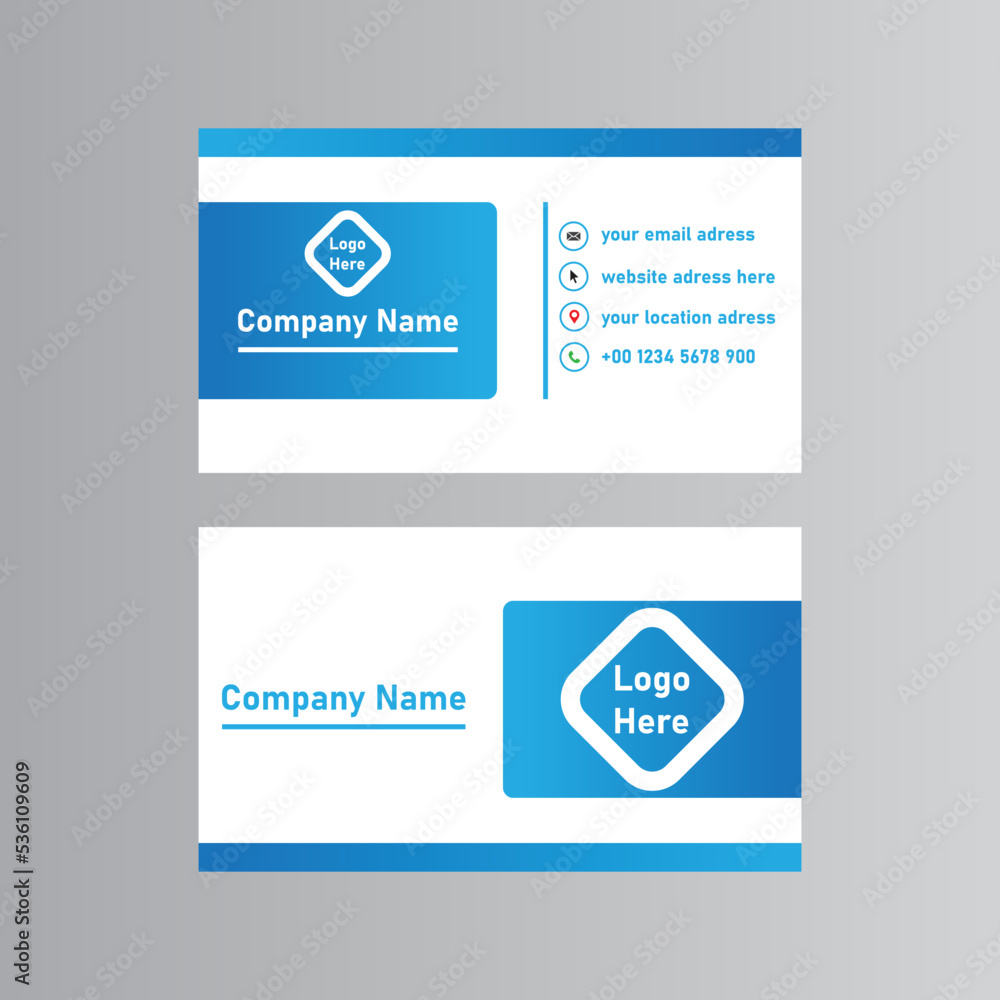 Obraz premium Bussiness Card bussiness moden name card White blue