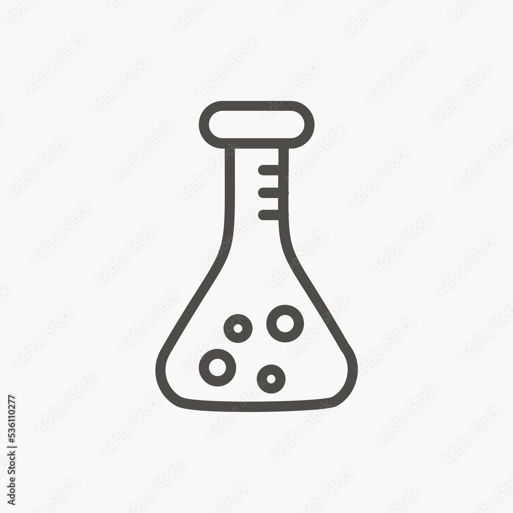 Tube vector icon isolated. Laboratory glass symbol. Flask vector illustration Tube vector icon isolated. Laboratory glass symbol. Flask vector illustration