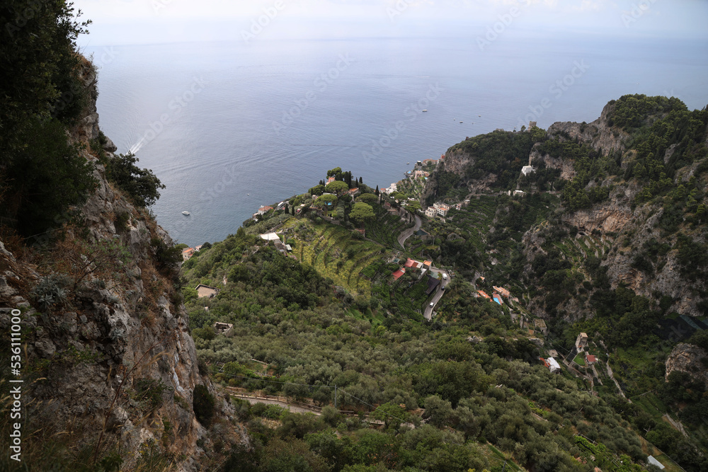 View of the Amalfi Coast from Villa Cimbrone, Italy
