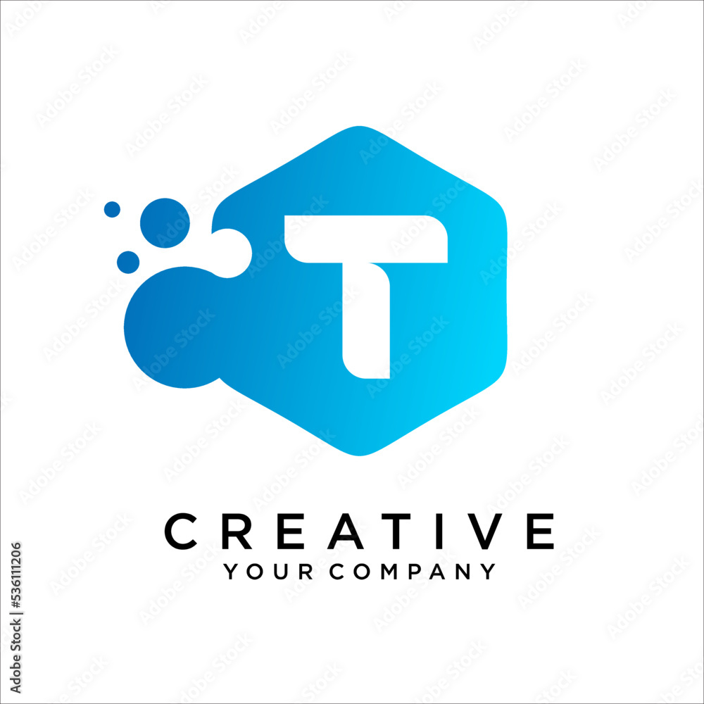 Letter T logo With Dot vector graphic alphabet symbol. Letter T logo With Dot vector graphic alphabet symbol.
