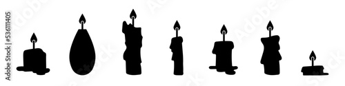 Conjunto de iconos de vela. Ilustración vectorial
