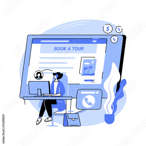 Make bookings isolated cartoon vector illustrations.