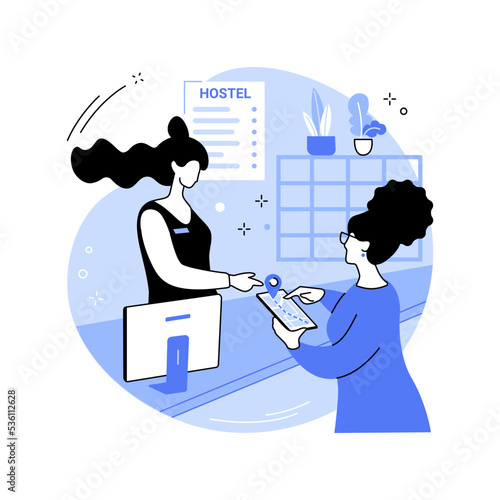 Hostel customer service isolated cartoon vector illustrations.