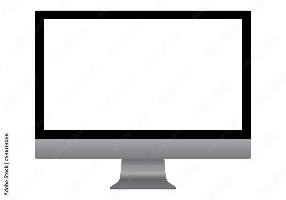Modern computer in front isolated on a white background. Modern computer in front isolated on a white background.